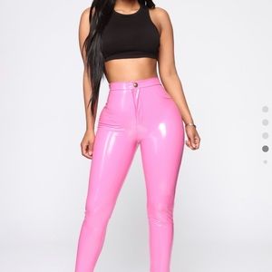 vinyl pants...They have a nice Amt of stretch.